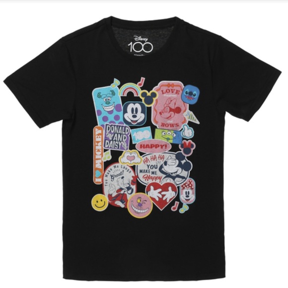 NWT Disney 100 Retro Icons Graphic Tee T-Shirt Short Sleeve Top Shirt - Picture 2 of 11